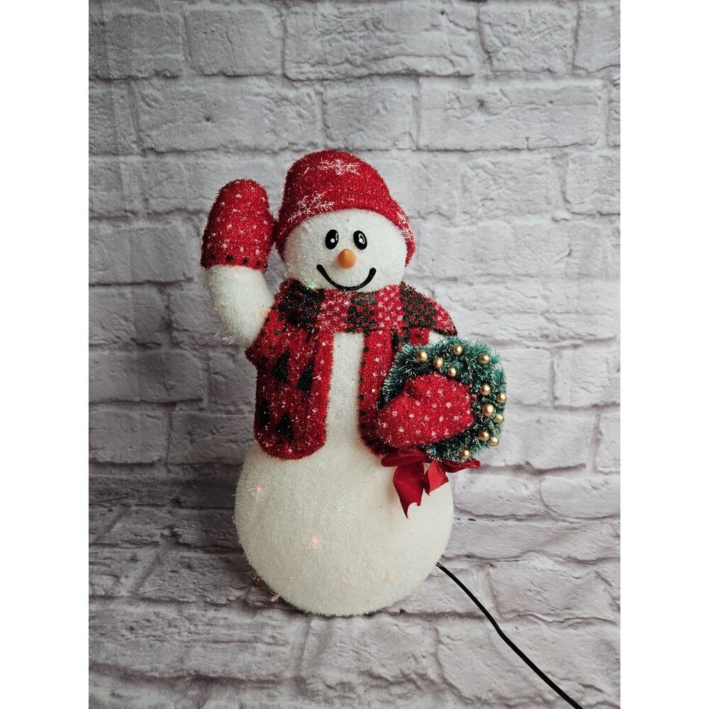 Vintage Avon Fiber Optic Snowman Decoration Winter Christmas